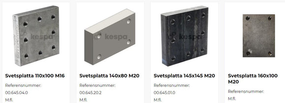 Svetsplattor till kuldrag och kulhandskar