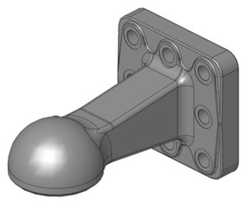 Ball bearing K80 with flange 130x130 M20, 8 holes, type approved