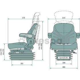 Air-suspended driver's seat Grammer MSG95G/721 260 mm - 0