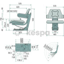 Tractor seat with fixed armrests and mechanical suspension-2