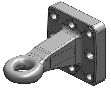 Trailer hitch with eye 50mm, hitch ring. from Scharmüller with flange 145x145