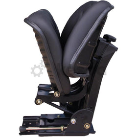 Folding tractor seat with mechanical suspension.