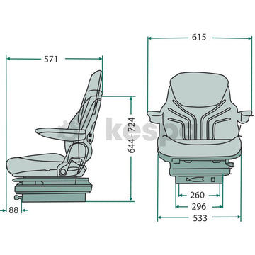 Mechanically sprung chair Grammer Maximo Comfort MSG85G/721 260 mm - 0