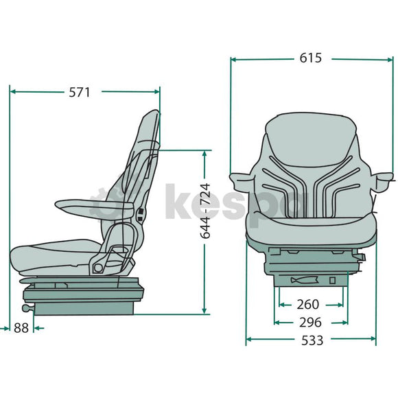 Mechanically sprung chair Grammer Maximo Comfort MSG85G/721 260 mm