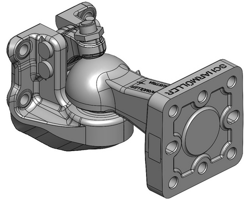 Ball angle K80 set with ball sleeve for mounting on truck from Scharmüller