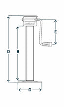 Crankable support leg 80x80 max 5440kg with side crank, DG706W from Simol-2