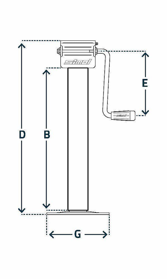 Crankable support leg 80x80 max 5440kg with side crank, DG706W from Simol