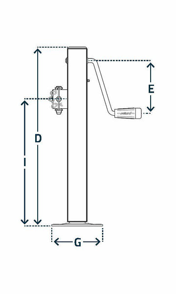 Support leg with side crank max 800kg, DT490 from Simol - 0