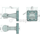 Ball bearing K80 with flange 145x145 M20 4 tons type approved from Scharmüller-2