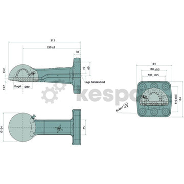 Ball bearing K80 with flange 110x100 M16 - 0