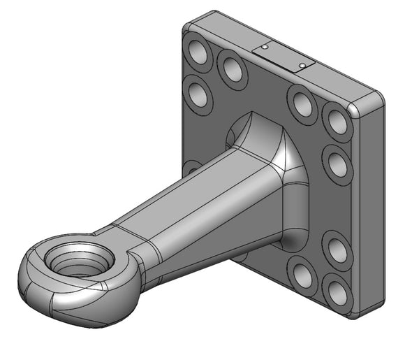 Trailer hitch with 40mm towing eye that is 42mm thick with flange 160x160 from Scharmüller