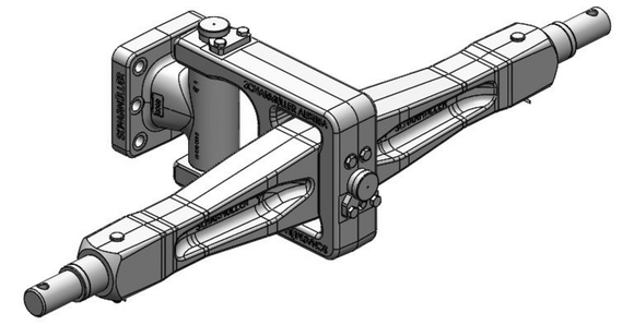 Lyftarmsdrag kat 4 med fläns 145x145 mm från Scharmüller