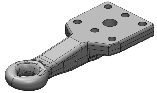 Fixed hitch eye 50mm with horizontal flange 130x115 M20 from Scharmüller