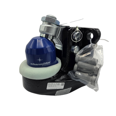 Ball angle K80 with flange 160x100 M20 4ton from Scharmüller fits Volvo wheeled excavators, among others.