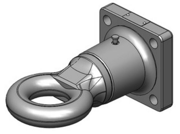 Swivel drawbar eye 76 mm with flange 120x120 from Scharmüller