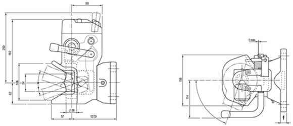 Automatiskt drag för 40 och 50 mm ögla med 140x80 fläns  av  Kespa AB Automatiska drag 7356