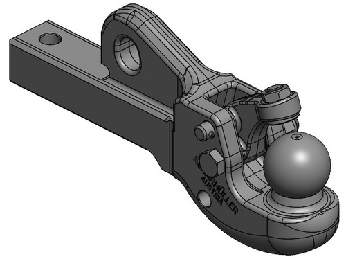 Hitch insert ball K80 max 4 tons suitable for JD 7R, 8R, NH T7 where the shaft is 60x70 from Scharmüller