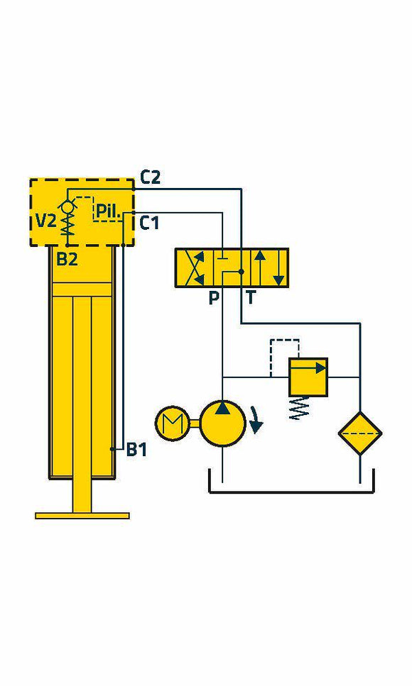 Double-acting hydraulic support leg max 2800kg, H1040 from Simol