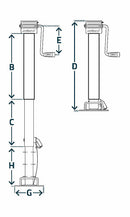 Support leg with side crank max 1.5 tons, galvanized with 715 mm lift. DG590/3SF from Simol-2