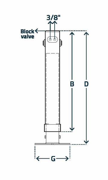 Dubbelverkande hydauliskt stödben max 2800kg, H1040 från Simol  av  Kespa AB Stödben 7341