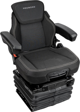 Luftfjädrad förarstol från Proboss AS7550, 550mm bred och ett spårmått på 381mm