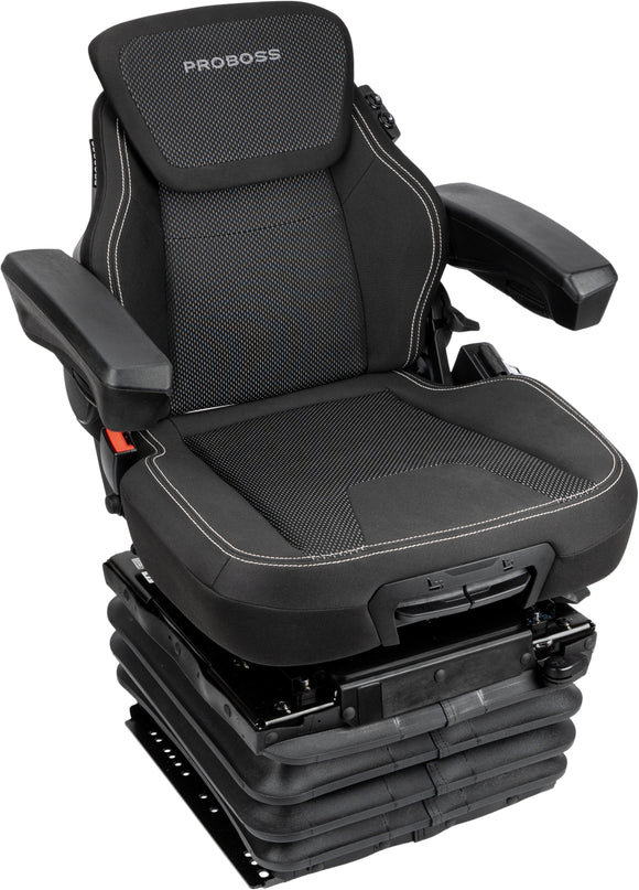 Luftfjädrad förarstol från Proboss AS7550, 550mm bred och ett spårmått på 381mm