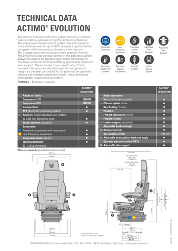 Seat for excavator Actimo Evolution from Grammer MSG95EL/722 - 0