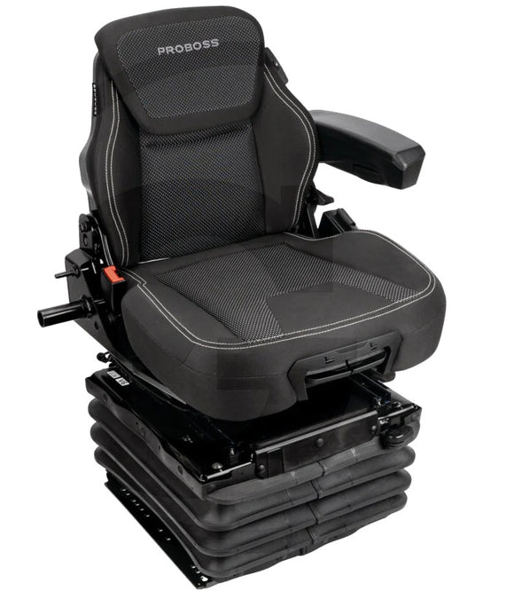 Luftfjädrad förarstol från Proboss AS6550, 550mm bred och ett spårmått på 381mm