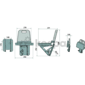Fällbart passagerarsäte i tyg som är 350mm brettt  av  Kespa AB Passagerarstol 7410