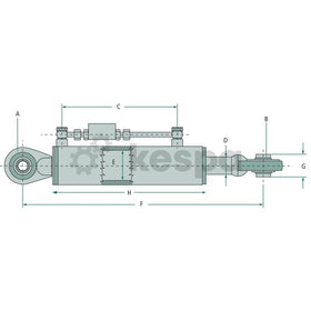 Hydraulisk toppstång kat 1 med kulled längd 352-447 mm  av  Kespa AB Hydrauliska toppstänger 7279