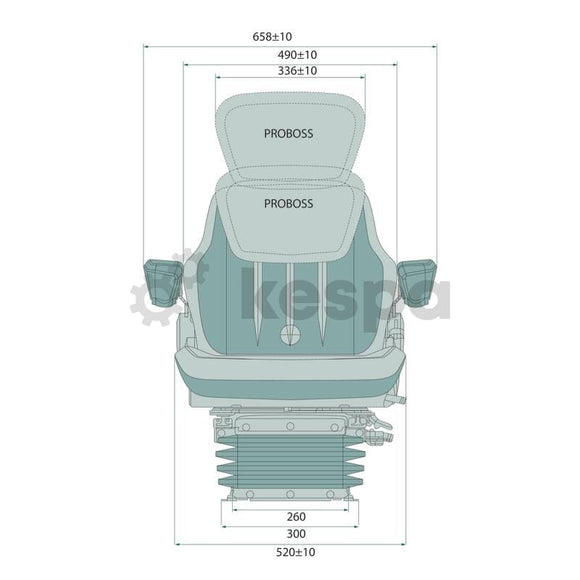 Luftfjädrad förarstol från Proboss, 520mm bred och 260mm spårmått  av  Kespa AB Luftfjädrad stol 7531