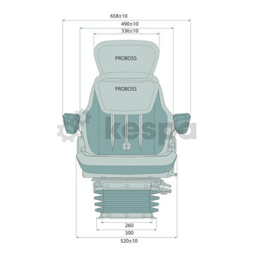 Luftfjädrad förarstol från Proboss, 520mm bred och 260mm spårmått  av  Kespa AB Luftfjädrad stol 7531