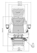 Luftfjädrad förarstol från Proboss, 550mm bred och ett spårmått på 260mm  av  Kespa AB Luftfjädrad stol 7532