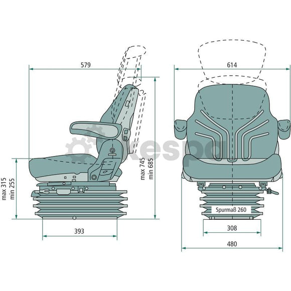 Luftfjädrad förarstol Grammer MSG95G/721 260 mm  av  Kespa AB Luftfjädrad stol 7346