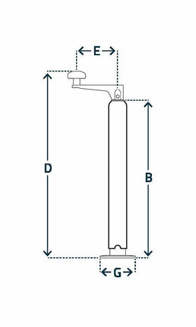 Stödfot galvad 48mm max 300 kg, P242 från Simol  av  Kespa AB Stödben 7336