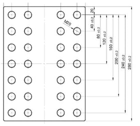 Svetsplatta för bultmönster 160x160 M20 med 3 montagepunkter  av  Kespa AB Svetsplattor 7571