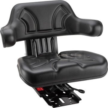 Tractor seat with fixed armrests and mechanical suspension