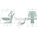 Tractor seat with mechanical suspension artificial leather without armrests