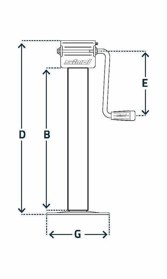 Vevbart stödben 80x80 max 5440kg med sidovev, DG706W från Simol  av  Kespa AB Stödben 7324